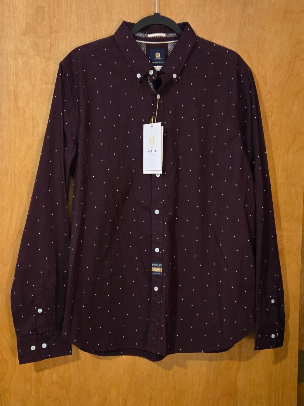 Denim & Flower Long Sleeve Button Down Maroon Size XL Ricky Singh Collegiate